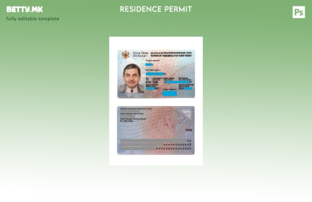 Модерен стил Шаблон за карта за престој во Црна Гора